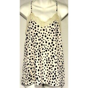 Macaron Camisole Sz S Polka Dot Lace Going-Out Boho Y2K
